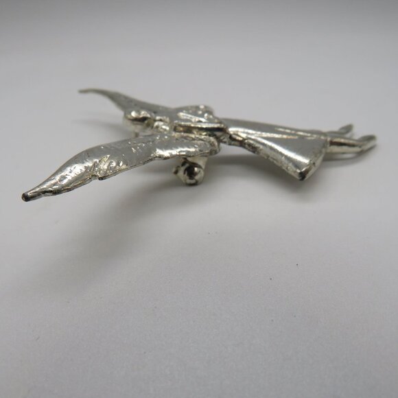 Angel Brooch You Are Loved 2.5" Silver Tone Pin Guardian Heavenly Religious - Picture 6 of 11